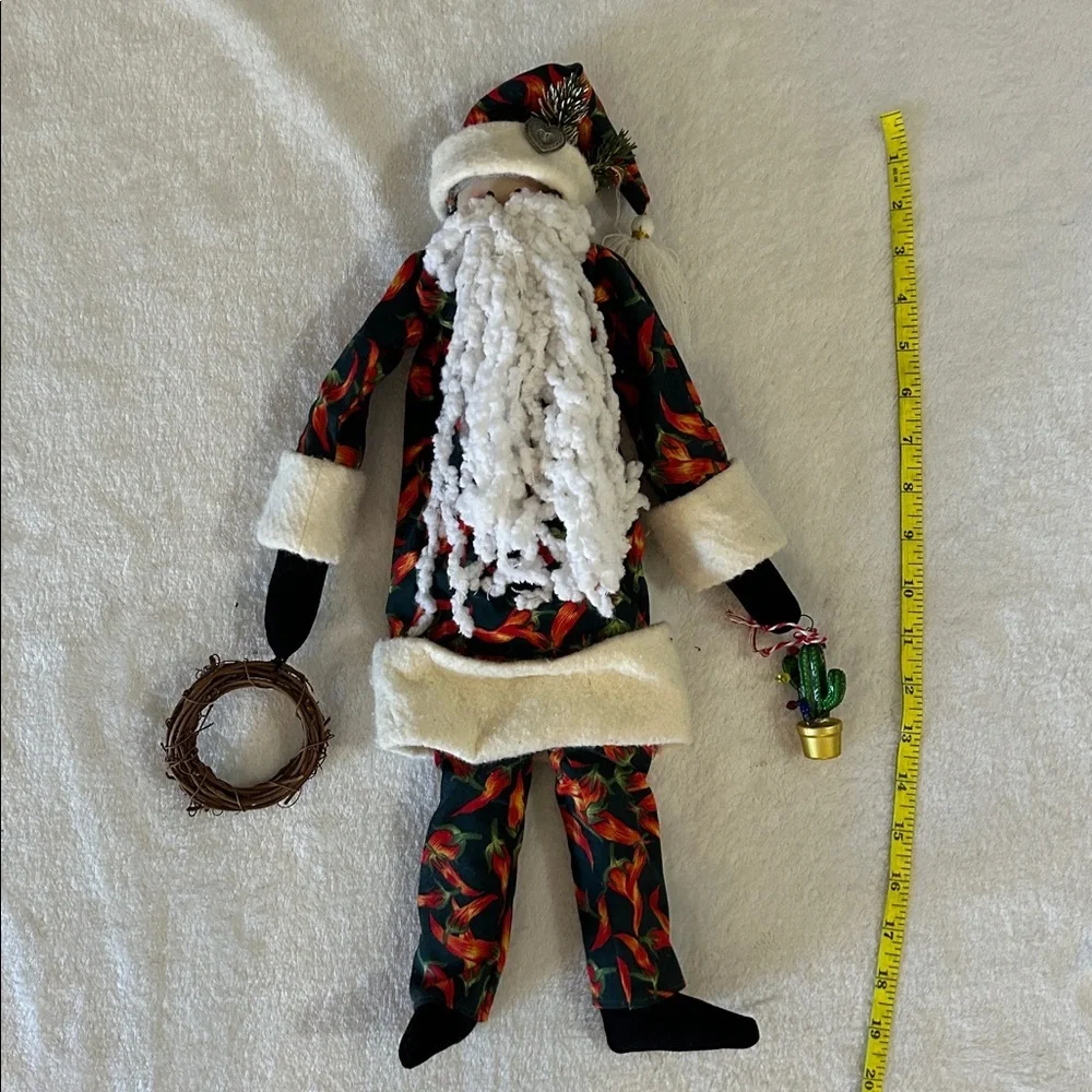 Festive Santa Doll with White Beard and Red Accents